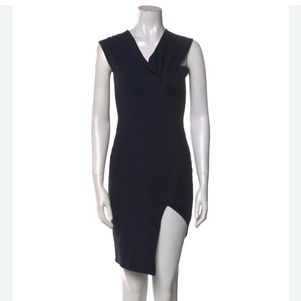 Michelle Mason Navy Blue Asymmetrical Dress
